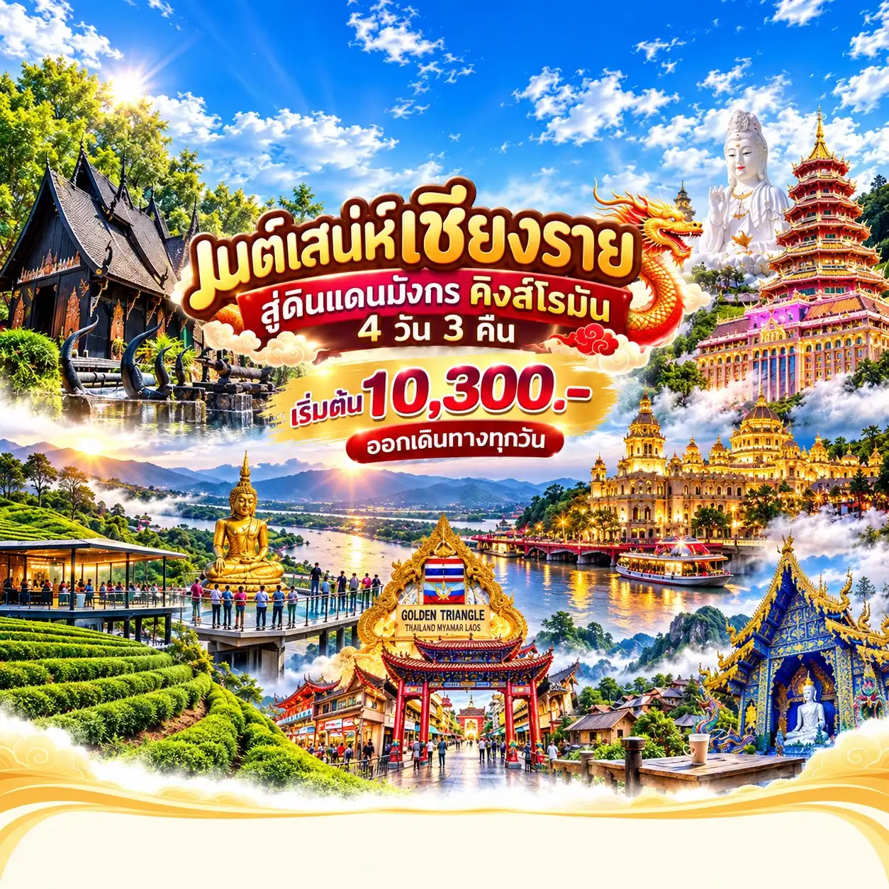 แพ็กเกจทัวร์เชียงราย มนต์เสน่ห์เชียงราย สู่ดินแดนมังกร คิงส์โรมัน 4วัน 3คืน